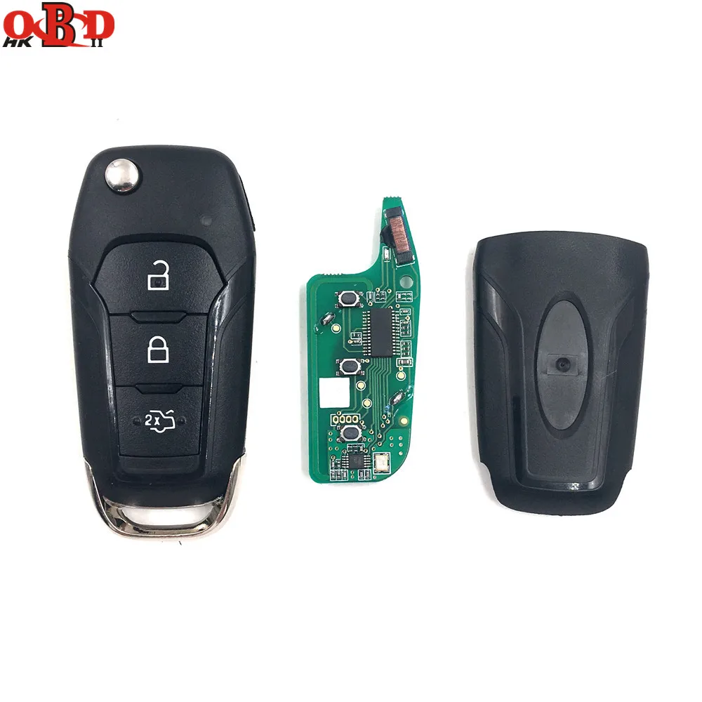 

HKOBDII 433MHZ With 49 chip for New Ford Mondeo Escort After 2014 Keyless Entry Flip Key Fob Remote with Logo
