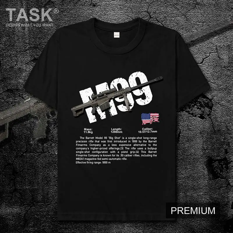 

USA M99 Sniper Rifle Army weapon Military fan jedi game CSGO Summer Half Sleeve tees Sport Men's T-Shirts streetwear fashion top