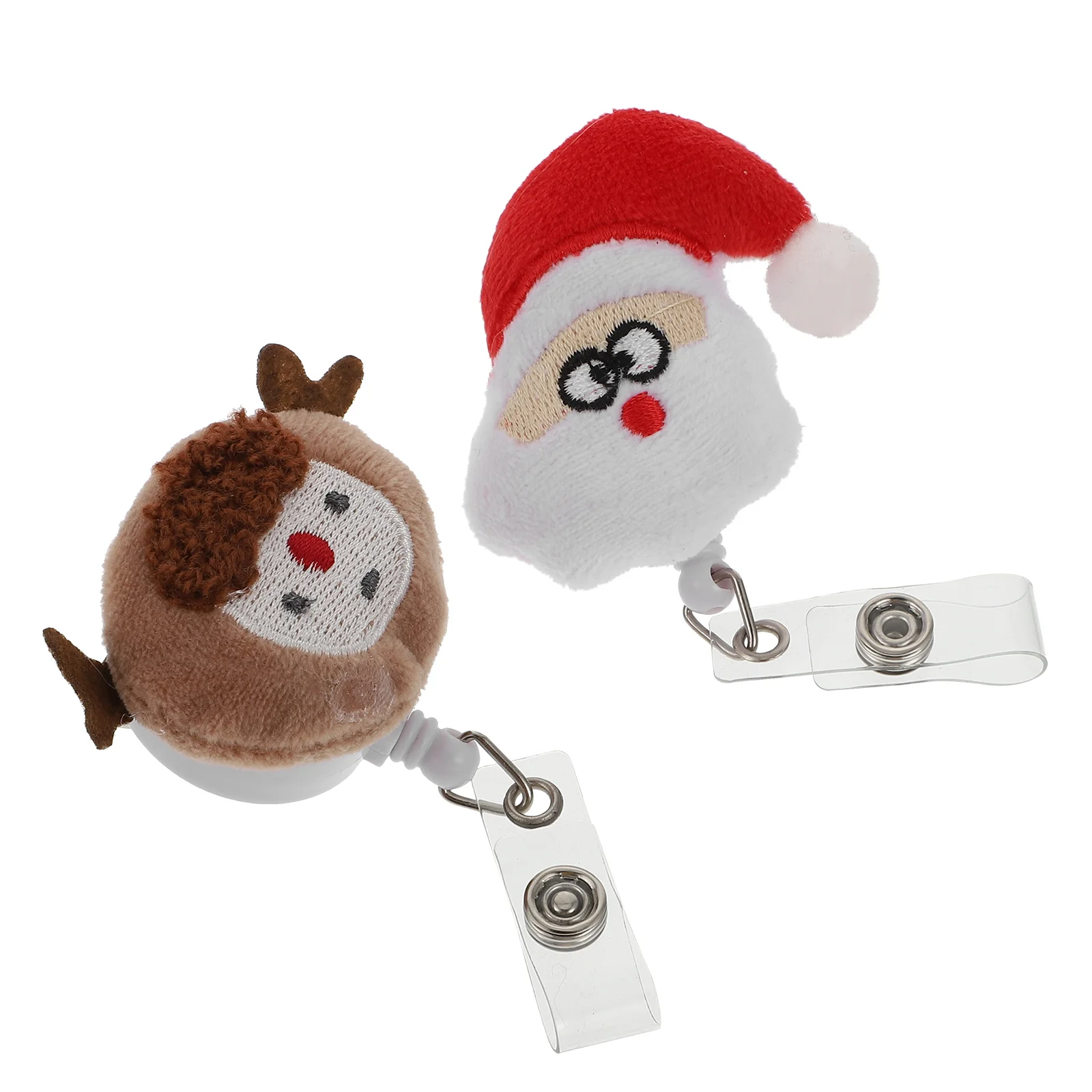 

2pcs Christmas Series ID Holders Cards Buckles ID Badges Holders Badges Clamps