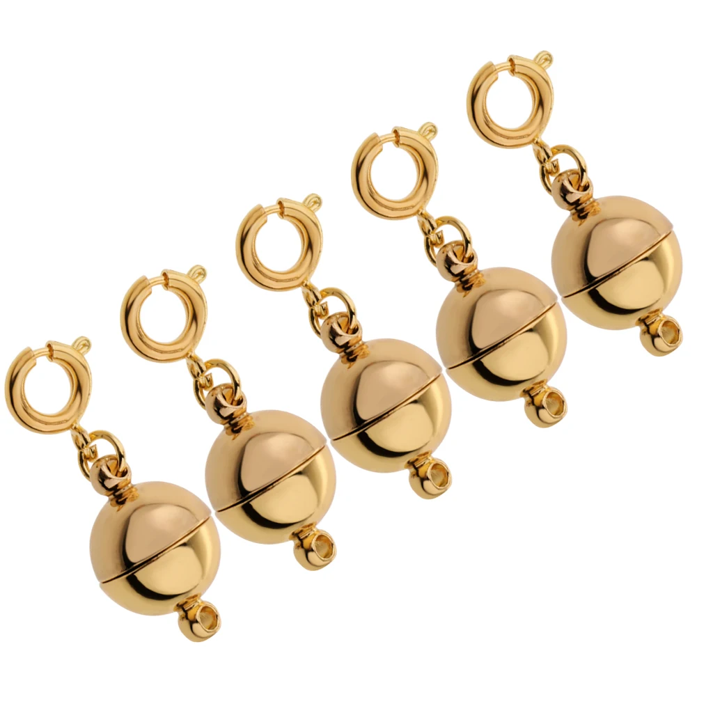 

5pcs 8/10mm Ball Magnetic Clasp with Lobster Clasp For DIY Necklace Bracelet