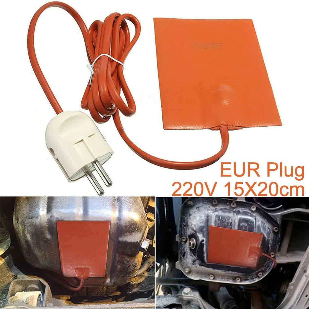 

1PC Tank Heater Pad Orange Silicone Rubber 220 v For 250W Cloth EUR Engine Heating Highly Recommended Oil Pan Plate 15*20cm