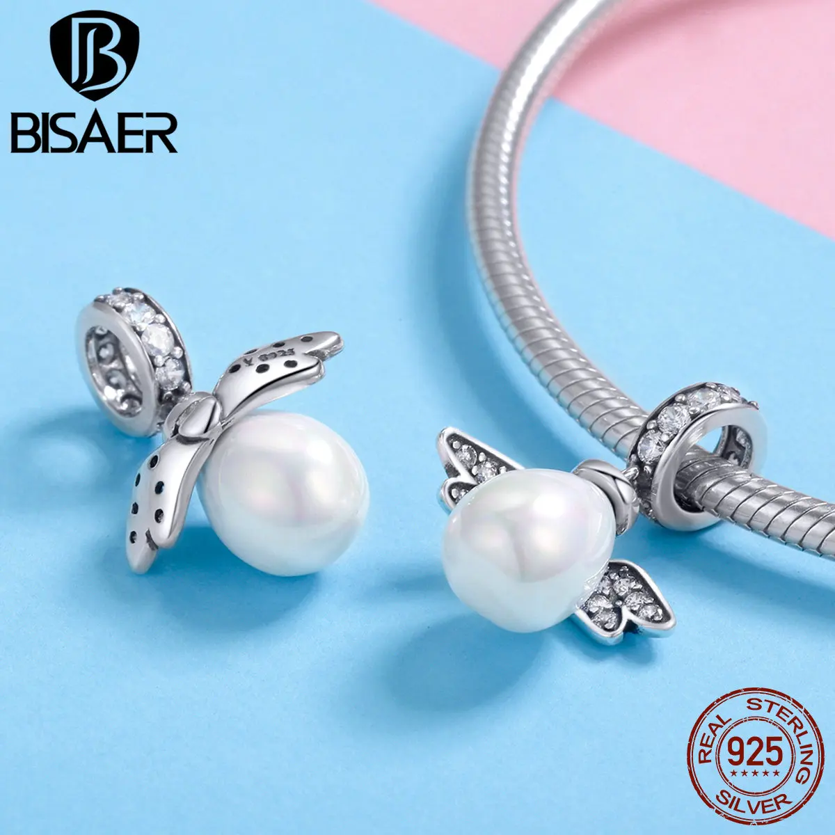 BISAER, Новое поступление, 925 пробы, серебро, маленькое яйцо амулет, подвеска, подходит для браслета и ожерелья, дьявол и ангел, изготовление ювелирных изделий GXC1063