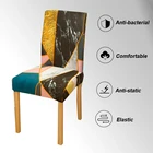 Современный чехол на стул с геометрическим принтом, эластичный чехол на стул, Съемный и моющийся чехол для банкета, гостиницы, столовой