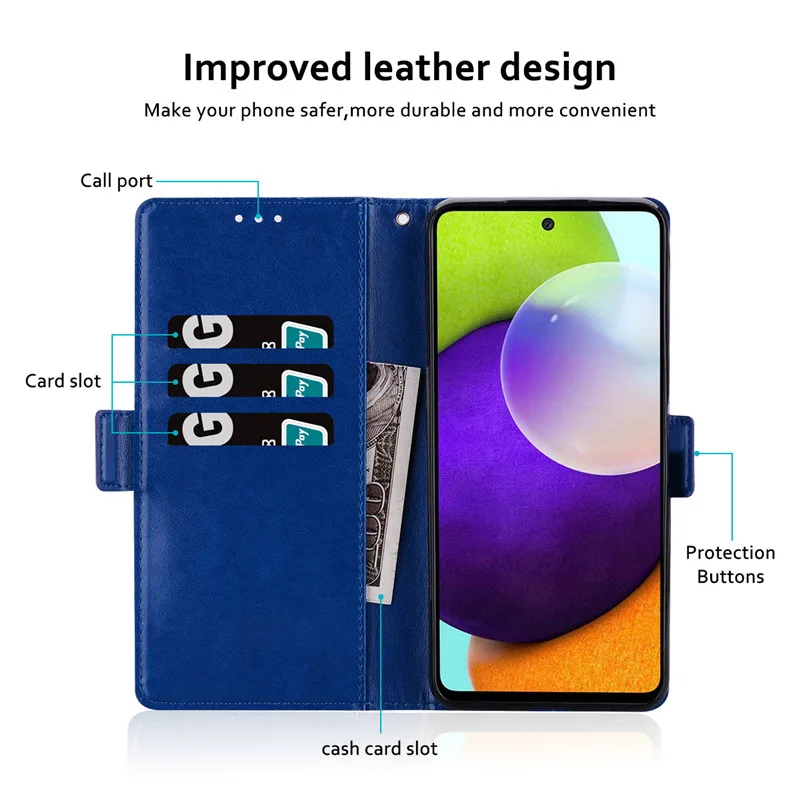 Leather Flip Case For Samsung Galaxy A03 Core A12 A02 A03S A32 A42 A52 A10 A01 A11 A20e A40 A50 A21S M11 M31 M21 A31 A41 A51 A71