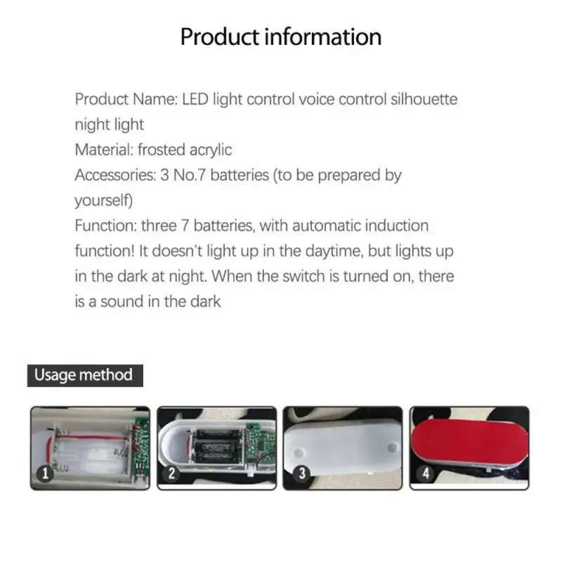 

LED Lamp Voice and Light sensor Shadow Lights On / Off Switch Led Projection Light Cat Wall Lights For Kids Room Home Decor