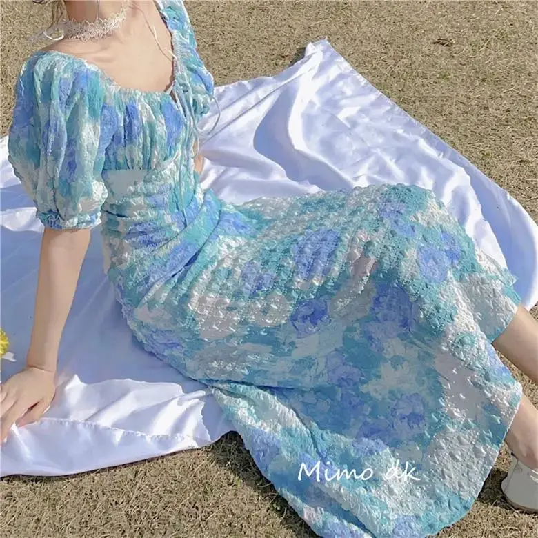 

Nic Print Summer Long Dresses Women Floral Short Sleeves One Shoulder Holiday MIDI Dress Female Maxi Vacation Dress