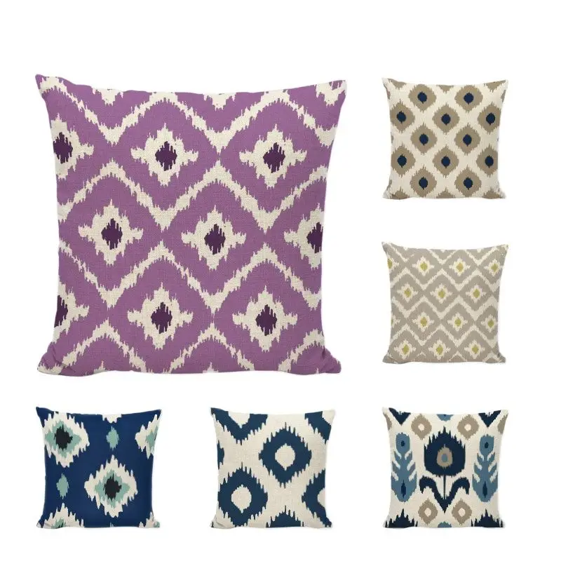 

New Hot Ikat Indian Tribal Patterns Turkish Kilim Toss Pillow Abstract Square Without Inner Lumbar Support Cushion Covers