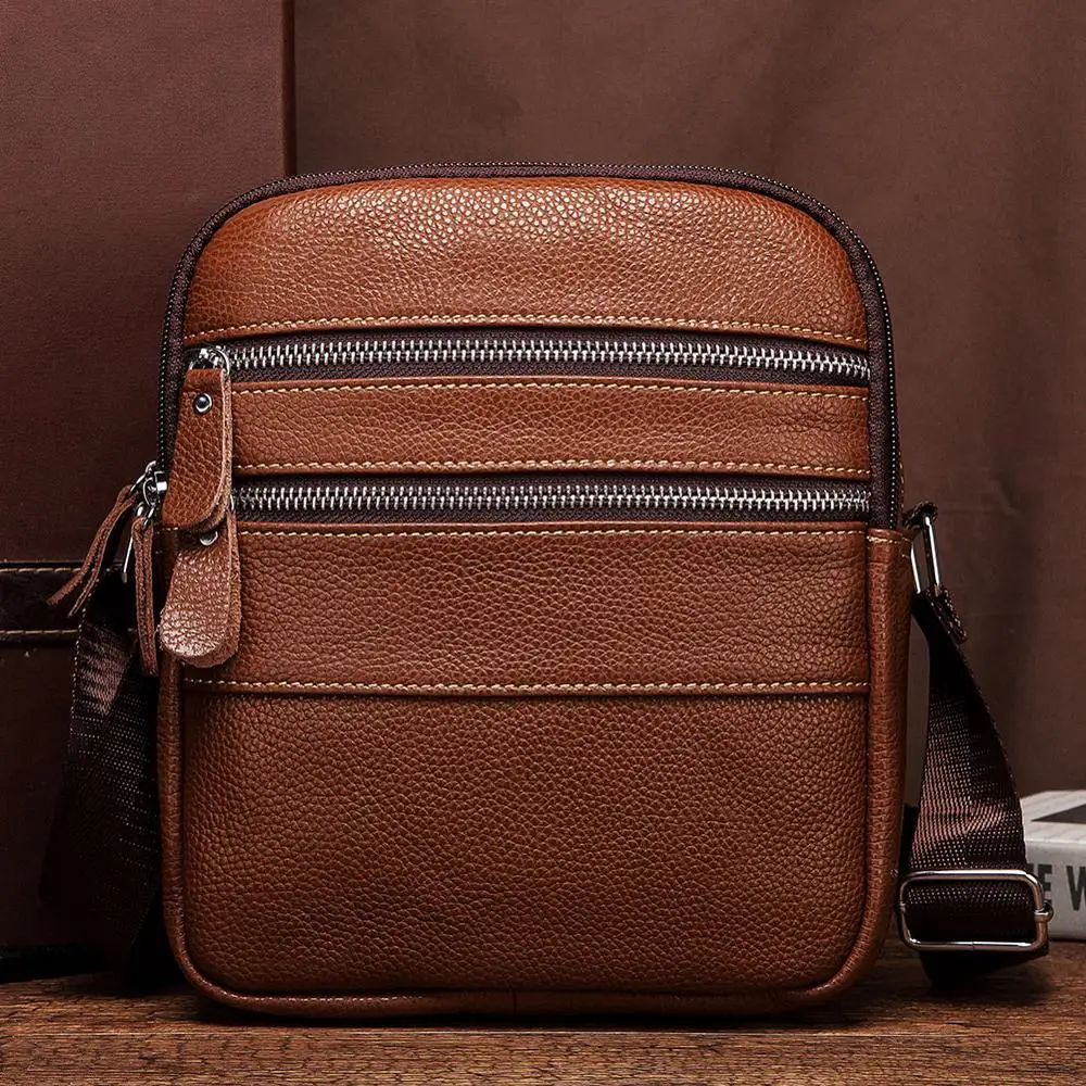 Сумка-мессенджер Мужская из 100% натуральной кожи Повседневная деловая |