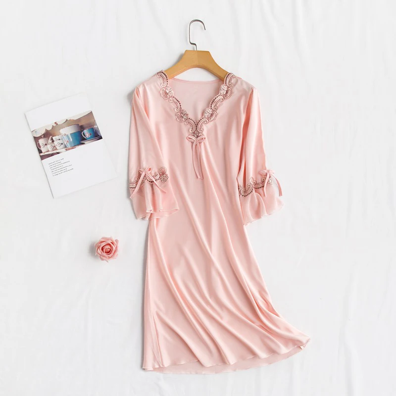 Лето 2020 розовая кружевная юбка с коротким рукавом conjunto feminino para dormir женская одежда