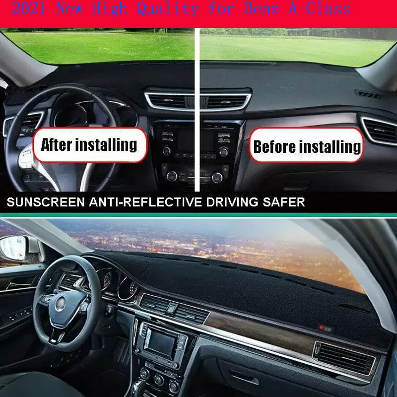 

2021 New High Quality for Benz A-Class Interior Dashboard Cover Non Slip Dash Mat Sun Shade Carpet Pad Accessories