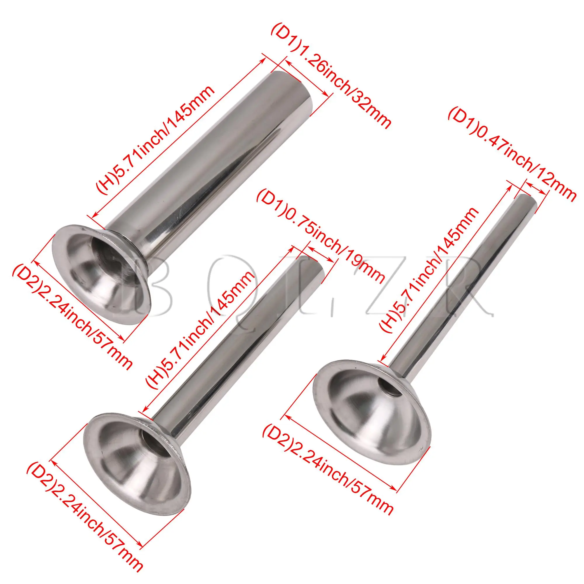 

BQLZR 4PCS Stainless Steel Sausage Grinder Stuffer Tubes for 5# Meat Grinder