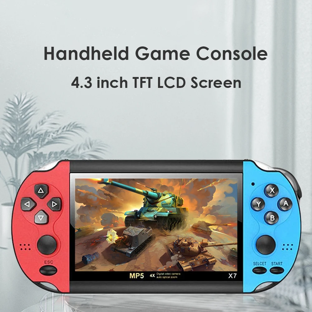 

X7 Handheld Game Player 4.3 inch LCD Display 8GB Portable Pocket Video Game Console 3000 Classic Games AV TV Out 5.1 Surround