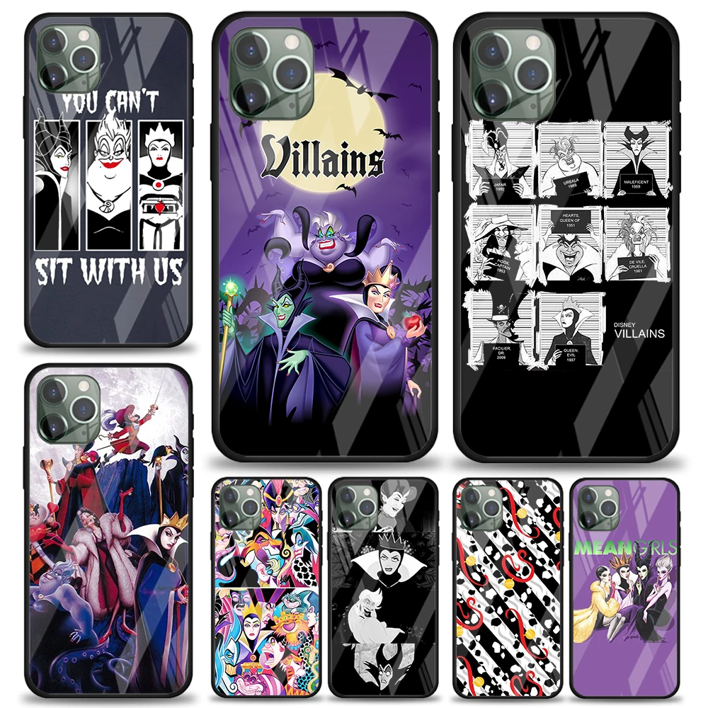 

Tempered Glass Cover Disney Dark Villains For Apple IPhone 12 Mini 11 Pro XS MAX XR X 8 7 6S 6 Plus Phone Case Coque