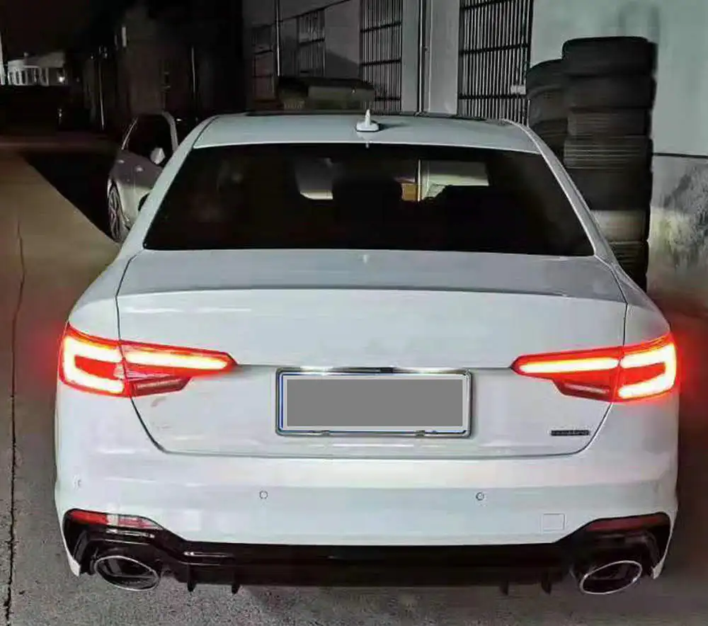 RS4 комплекты кузова автомобиля PP авто задний бампер для A4 2017 2019 + диффузор/+