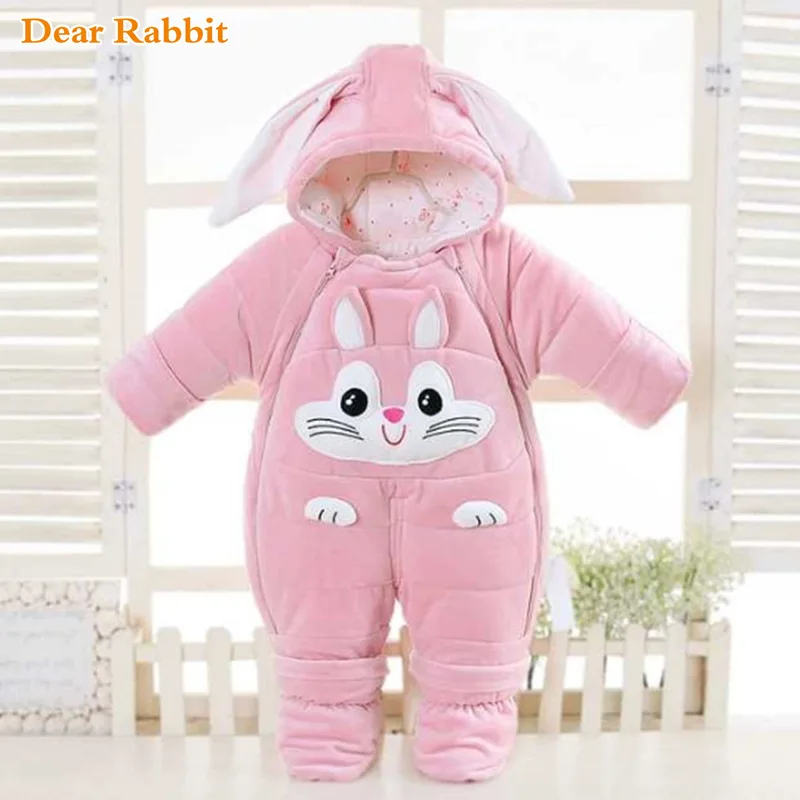 -30 degrees cold Winter warm Baby girl Clothes 2022 New born Style Baby Rompers Baby Boys Jumpsuits cute Cartoon Infant Overalls