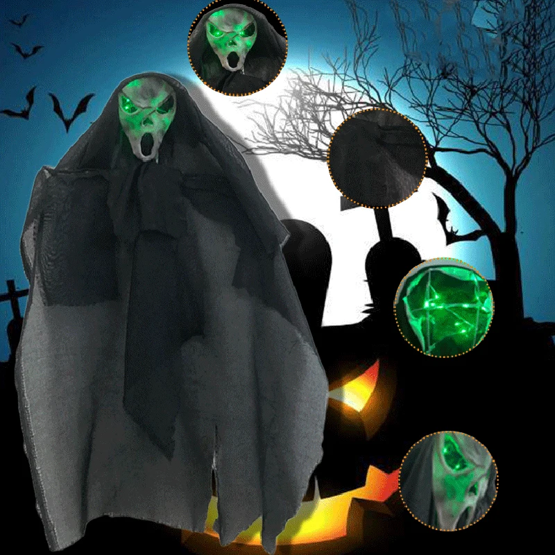 

Скелет Призрак подвесное украшение светящийся Хэллоуин Декоративный реквизит для сада двора привидений дом K888