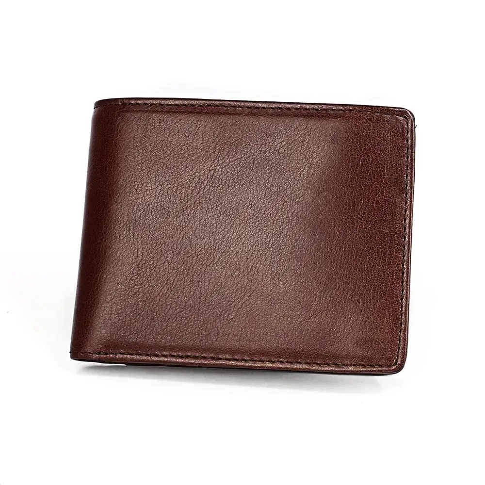 Кошельки из натуральной кожи для мужчин Роскошные Короткие кредитные карты окно