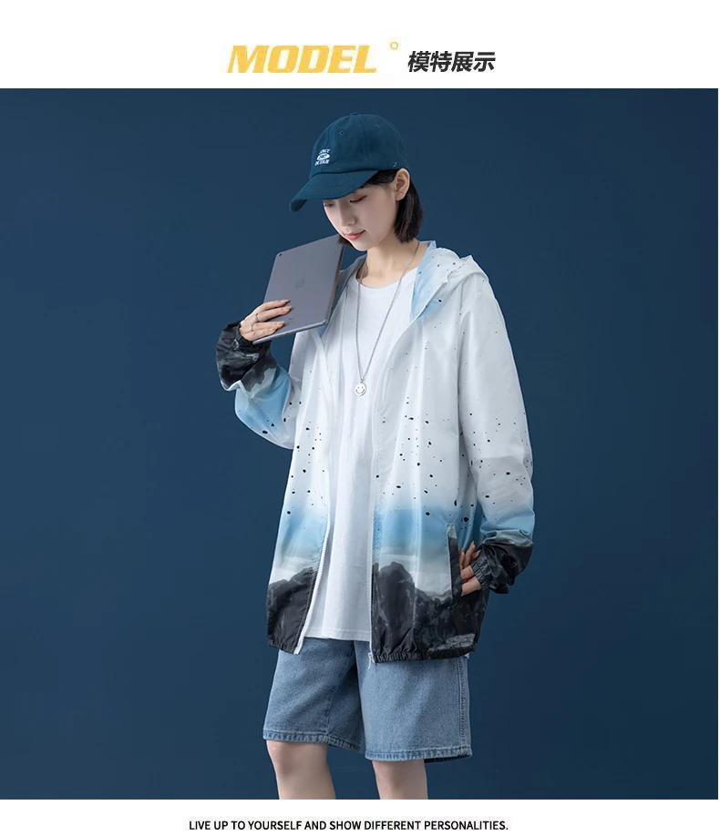 

Sunscreen clothing skin thin breathable windproof clothing summer outdoor sports coat sunscreen clothing M-5XL