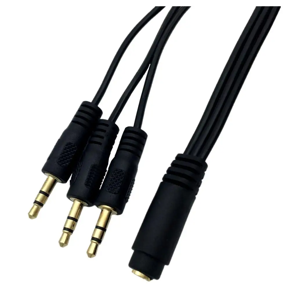 

1x Gold Plated 3.5mm TRS Stereo Female 3 Pole Jack To 3x 1/8" 3 Pole Male Plug Audio Headphone Adapter Splitter Cable 30cm/1ft