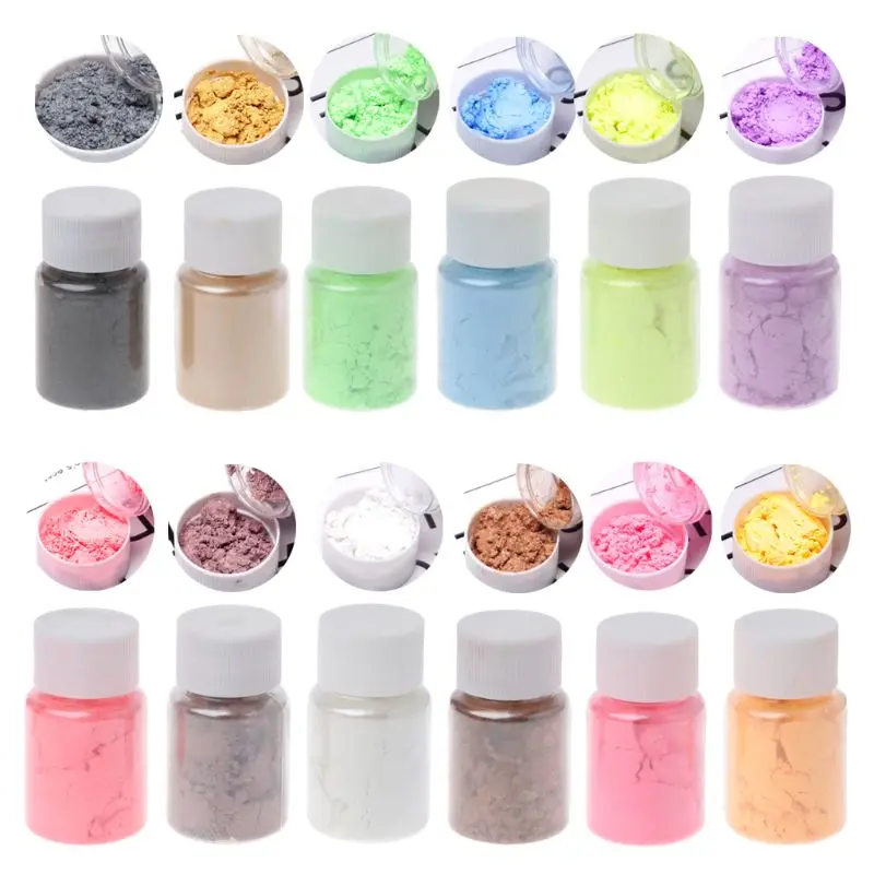 

Pearlescent Mica Pigment Powder Rainbow UV Resin Epoxy Craft DIY Jewelry Making Drop shipping