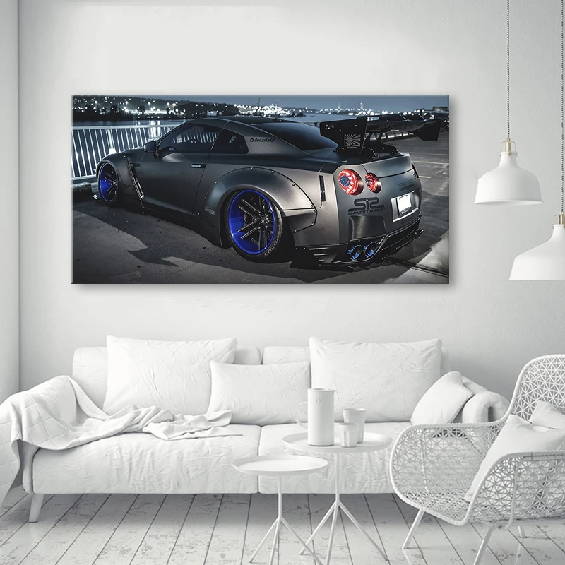 

Classic Sports car Wall Art Canvas Painting 1 Pieces Nissan Skyline GTR Car Pictures Bedside Home Decor Posters Artwork HD Print
