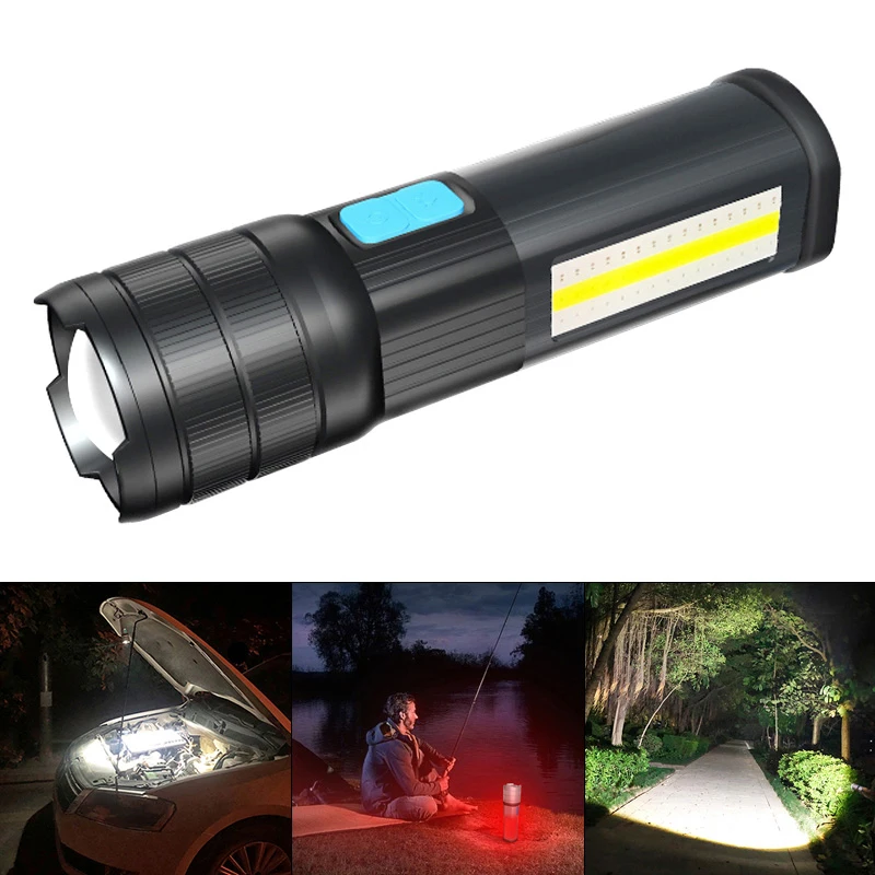Высокий светильник L2 T6 светодиодный вспышка фонарь лампа 5В COB зарядка через USB