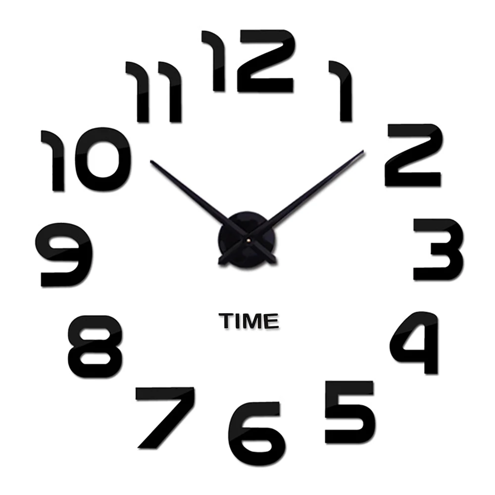 

Frameless DIY Wall Mute Clock 3D Mirror Surface Sticker Acrylic Digital Mirror Wall Sticker Home Office Living Room Decoration