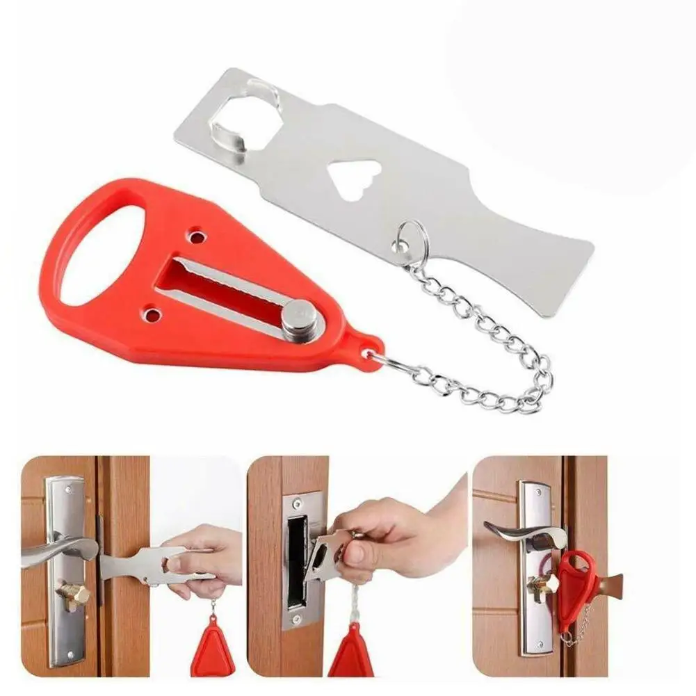 

Portable Hotel Door Lock Locks Self-Defense Travel Accommodation Door Stopper Travel Lock Z3J9 Portable Security Anti-Theft Lock