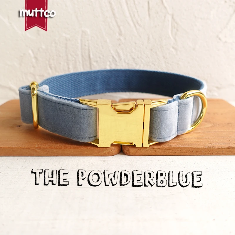 Индивидуальный индивидуальный ошейник MUTTCO для собак прочный POWDERBLUE домашних