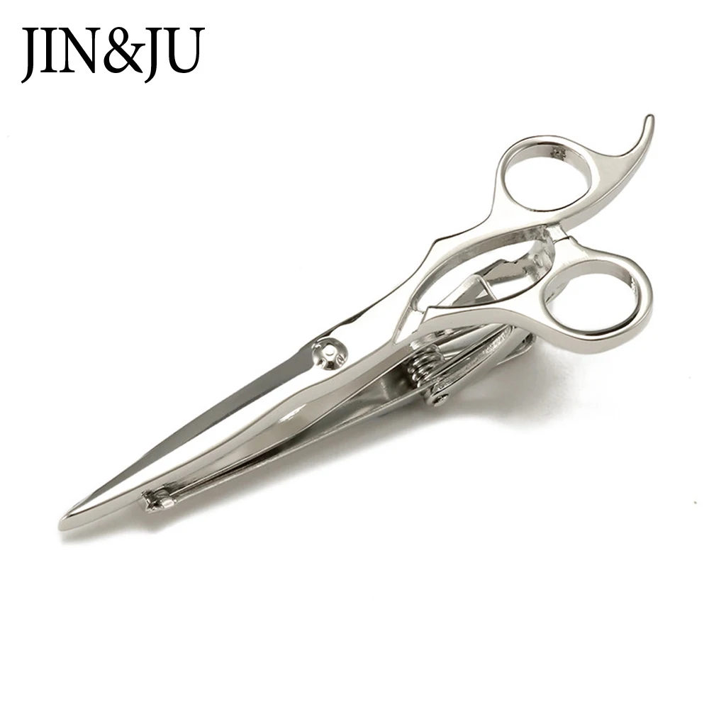 

JIN&JU Silver Color Originality Scissors shape Tie Clips Men's Business Tie Clip For Men Birthday GIfts