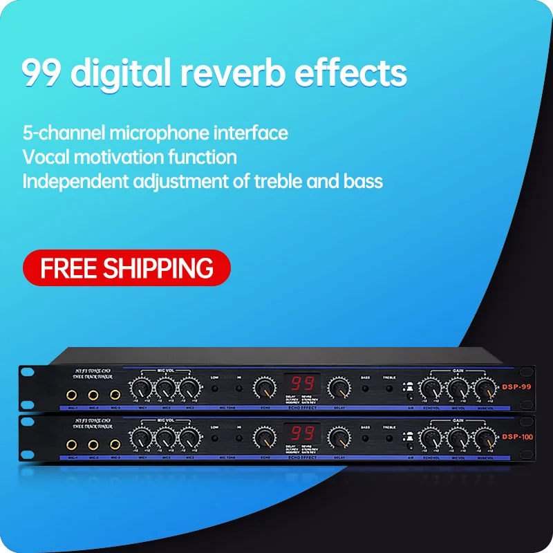 Профессиональный цифровой пре-сцена для караоке DSP99 DSP100