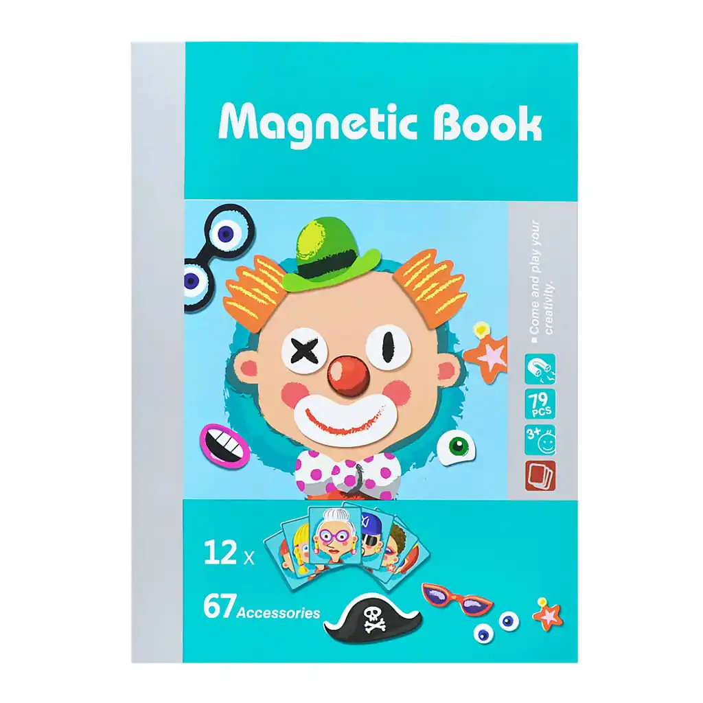79 шт Магнитная книга Crazy Face игрушка, игрушечный набор детский подарок на день рождения