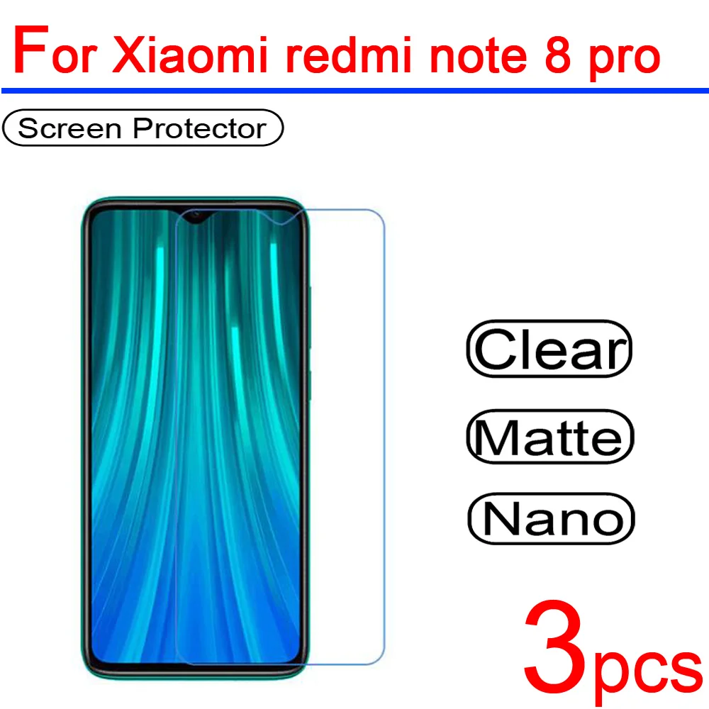 3 шт Ультра Прозрачный глянцевый ЖК экран для Xiomi Redmi Note 8/8T Защитная пленка Xiaomi 8