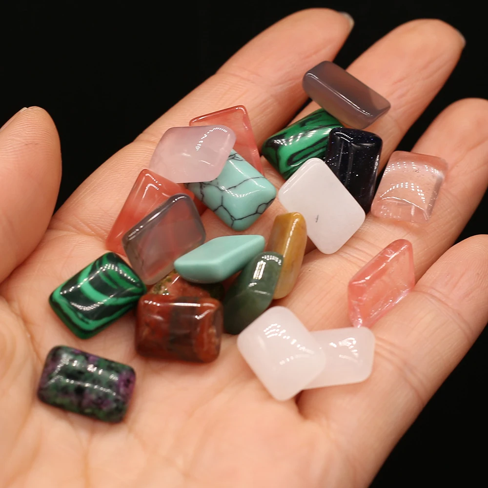 

10pcs Natural Rectangle Yellow Jades Clear Quartz Loose Beads for Women Jewelry Making Ring Earrings Accessories Size 10x14mm