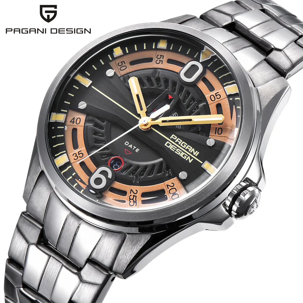 

PRGRNE PD-1626 men's quartz watch steel belt date business leisure water watch