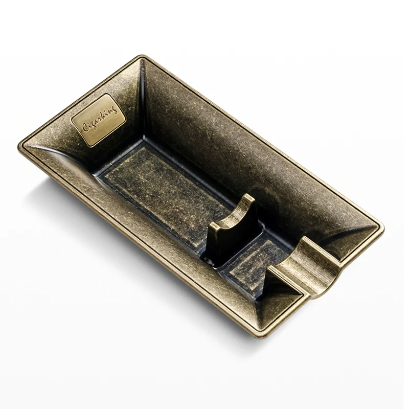

Fashion Vintage Cigar Ashtray Bronze Color Household Office Cigar Ashtrays Single Slot Design Cigar Gift Set Gadget Cig026