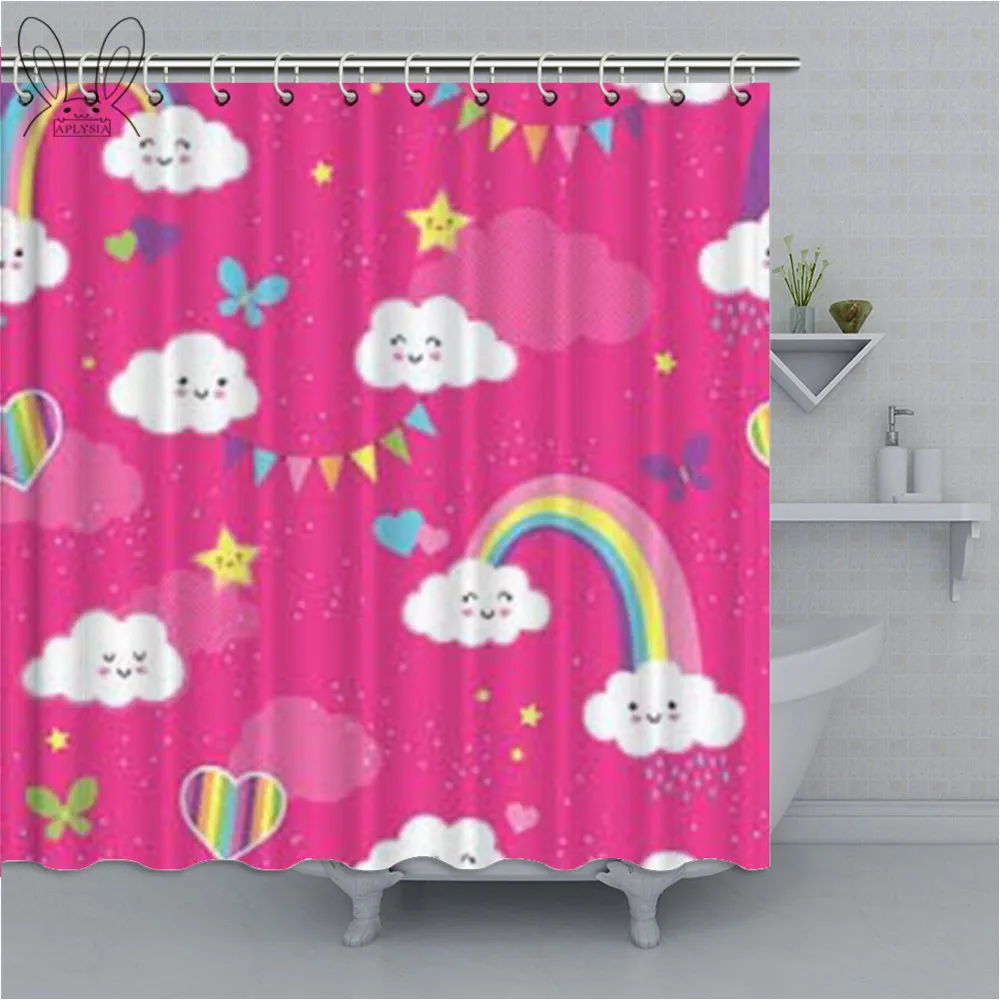 Занавески для душа мальчиков и девочек водонепроницаемые радужные шторы ванной