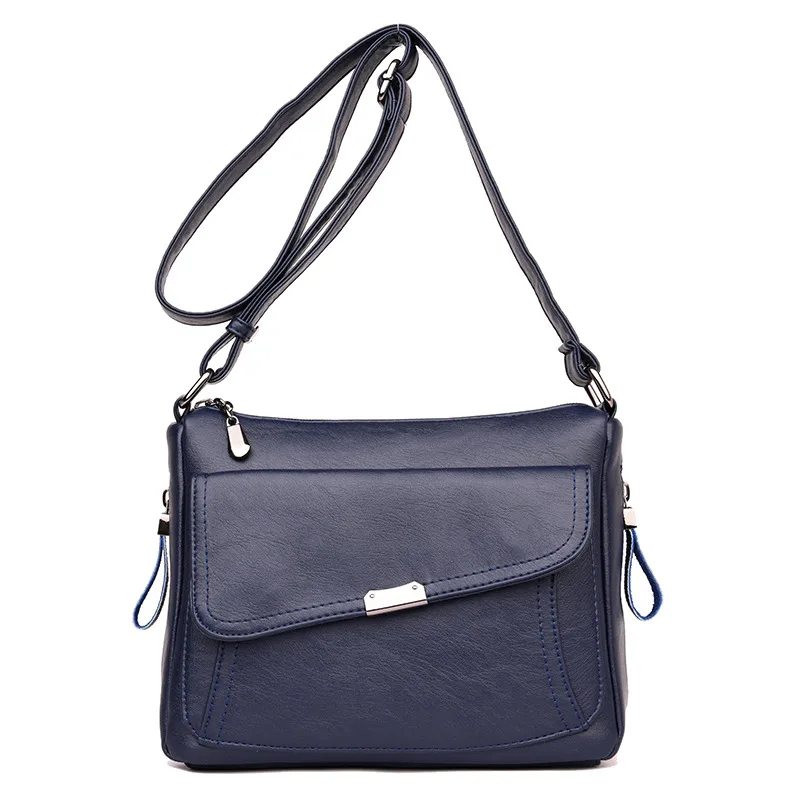BLUE Зимний стиль Bolsas роскошные сумки из мягкой кожи женские сумки дизайнерские сумки через плечо с несколькими карманами для женщин - Цвет: BLUE