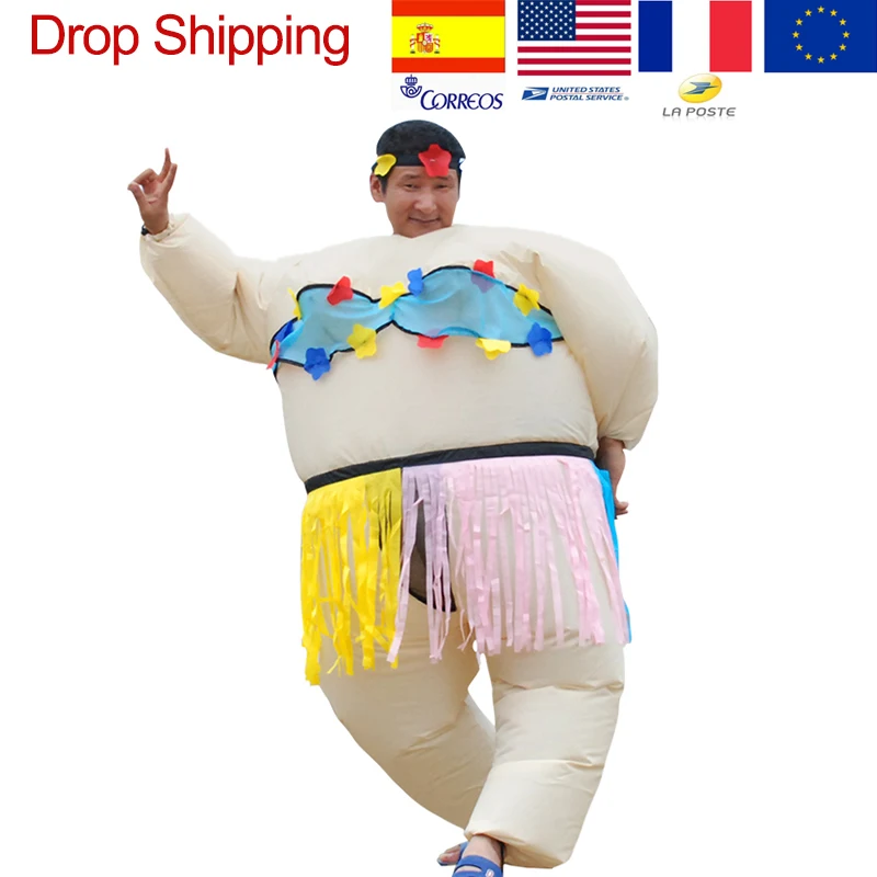 Надувные трава юбка костюм для косплея Для Мужские и женские взрослых Хэллоуин