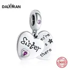 Подвеска в форме сердца DALARAN, серебро 925 пробы, подвеска для браслета Pandora, для изготовления ювелирных изделий, подарок для друзей
