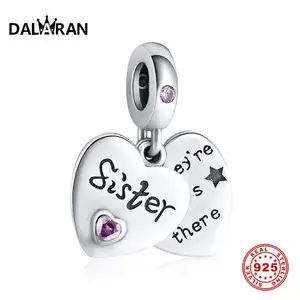 Подвеска в форме сердца DALARAN, серебро 925 пробы, подвеска для браслета Pandora, для изготовления ювелирных изделий, подарок для друзей