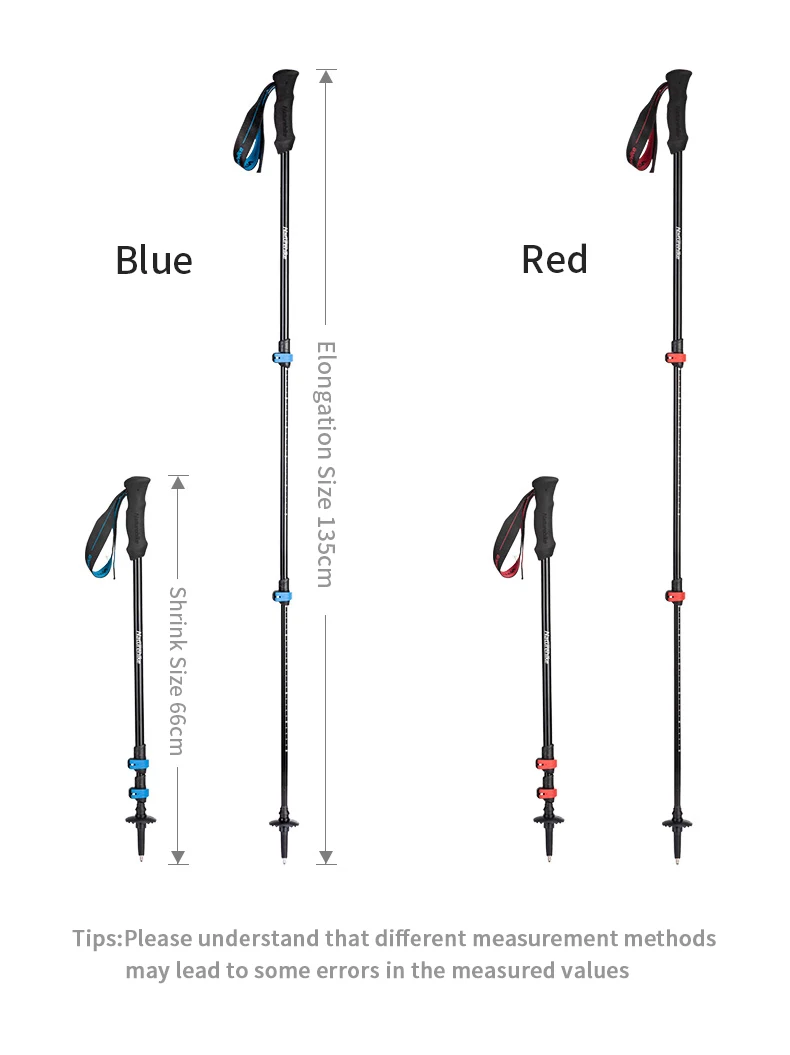 Палка для трекинга Naturehike алюминиевый сплав 3 секционный Внешний замок