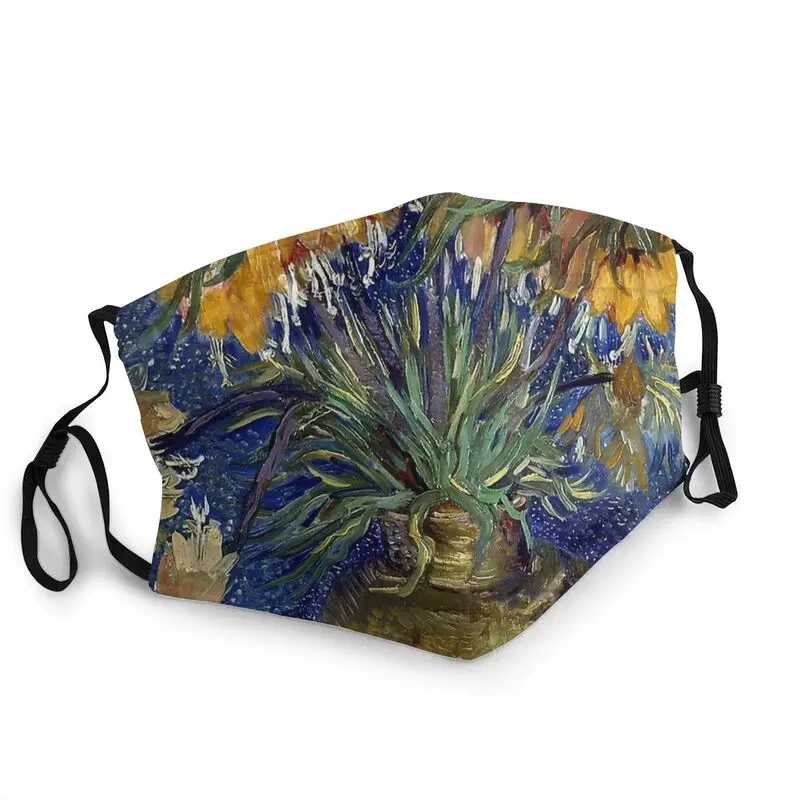 

Имперские фритилларики в медной вазе, дышащая маска для лица Винсента Ван Гога, защита от пыли, респиратор, маска для рта