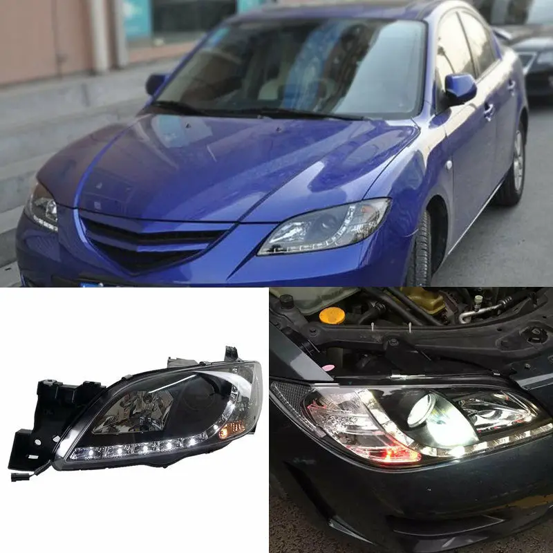 Для Mazda 3 2004 2005 2006 2007 2008 2009 Авто седан ксеноновые фары в сборе с светодиодный DRL +