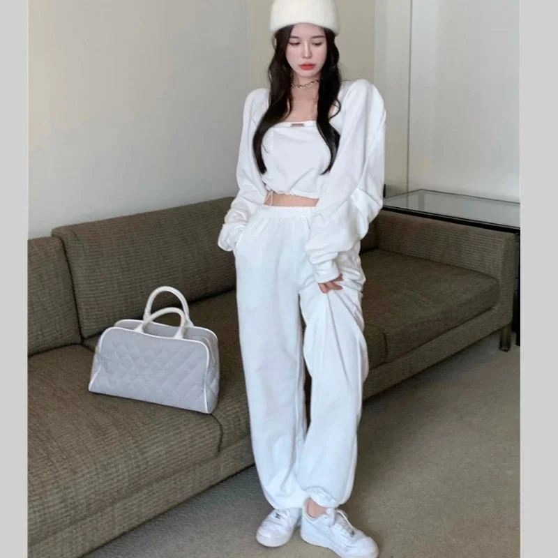 

Женский Повседневный костюм, костюм из двух предметов, блузка, со шнуровкой и брюками, с прямыми штанинами, модный