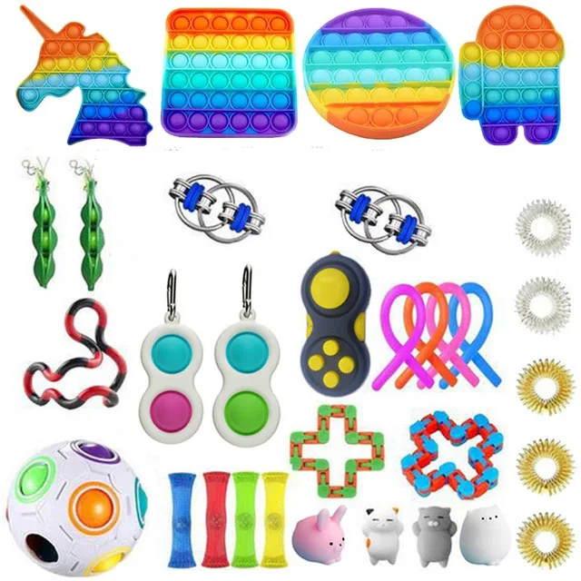 

Dropshipping Fidget Toys 20/23/24/27PCS Pack Sensory Toy Set Antistress Relief Autism Anxiety Anti Stress Bubble for Kids Adults