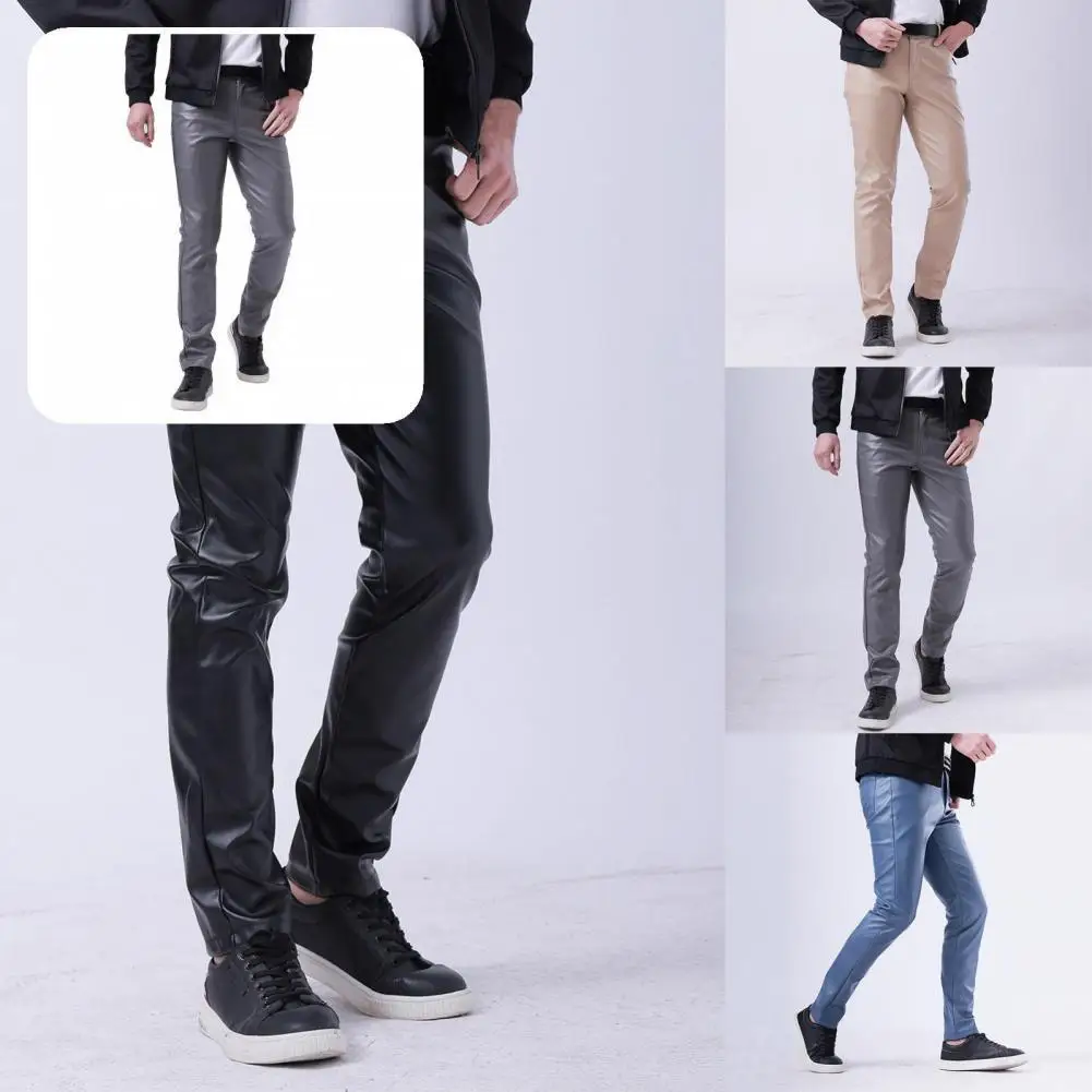 Tight Terrific Punk Style Tight Pencil Pants Button Pencil Pants Smooth for Party