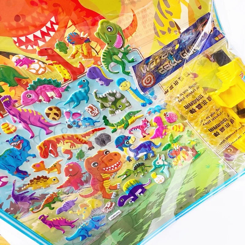 

New Hot Men's Water Gun Sticker 3d Sticker Set Children's Reward Bubble Sticker