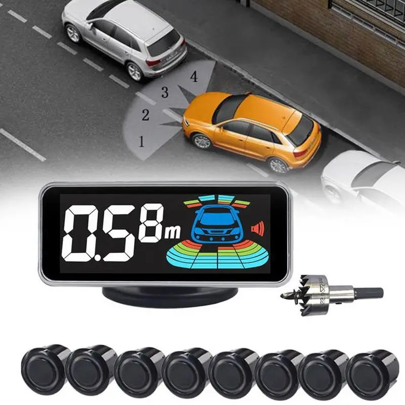 

Car Automobile parking sensor Reversing Radar Electronics Assistance Buzzer sensors Auto Detector 8 Backing Kit Voice C0E4