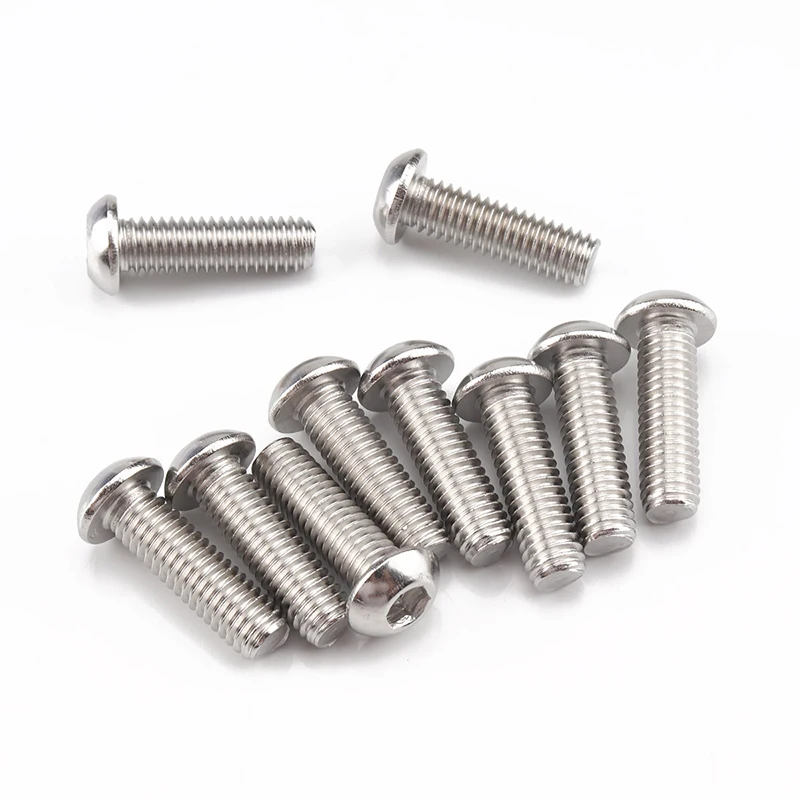 130pcs M6 Hex Button Head Screw Set Thread Metric Hexagon Socket Cap Bolt Nut Washer 304 Stainless Steel Assortment Kit | Инструменты